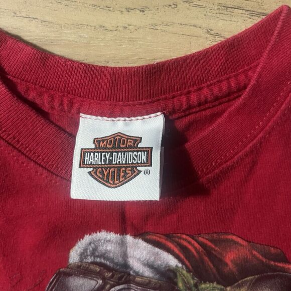 KIDS YOUTH SIZE Small 6-7 T- shirt Harley Davidson Dog Santa Hat Christmas EUC - Picture 3 of 6